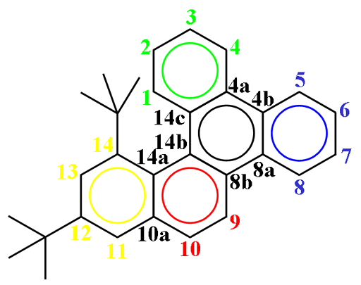 Colored structure of
                12,14-ditbutylbenzo[g]chrysene