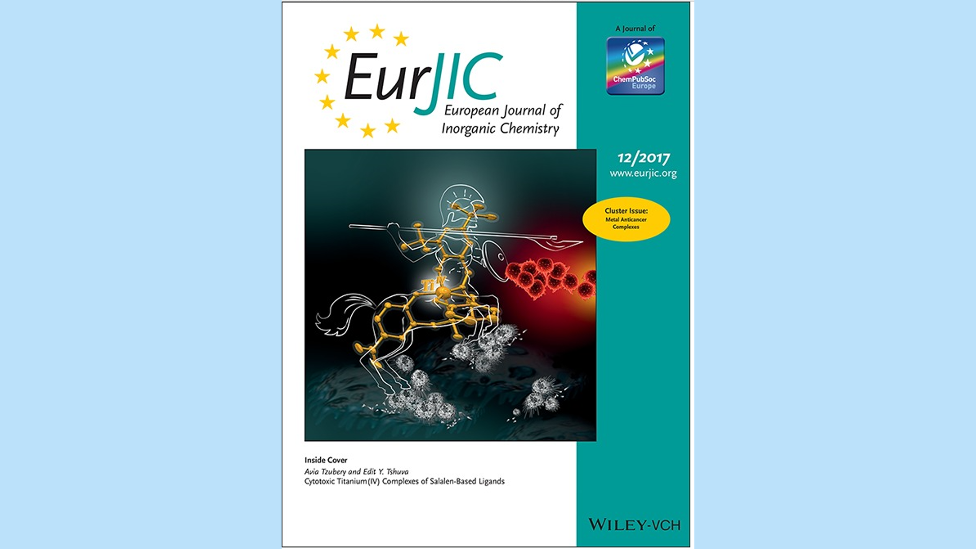 EJIC journal cover, salalen titanium(IV) anticancer complexes