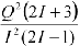 Q^2(2I+3)/I^2(2I+1)