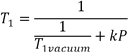 T1=1/[(1/T1vacuum)+kP]